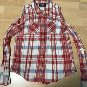 Harley Davidson women’s button up cold shoulder XS top